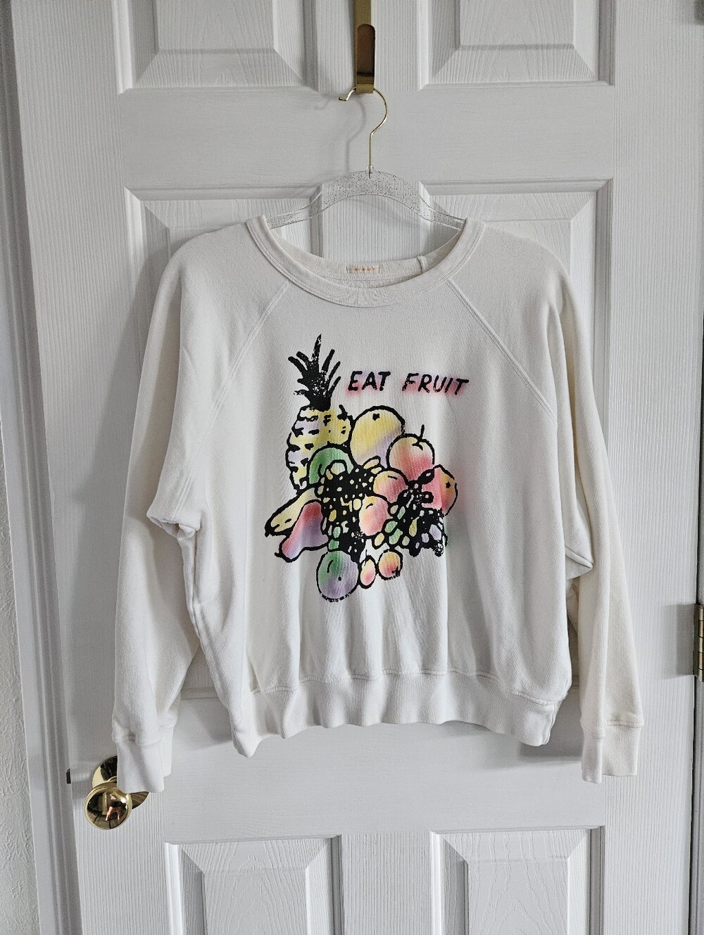 NWT- MOTHER The Concert Crewneck 'Eat Fruit' Graphic Sweatshirt
